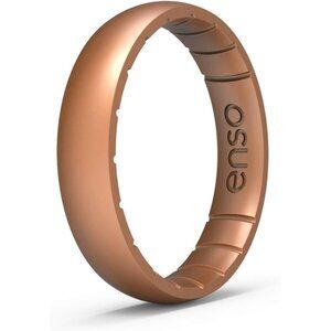 Thin Element Silicone Ring Infused with Precious Element 4.3mm Wide 1.75mm Thick